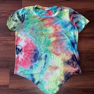 Love Multicolor Tie-Dye Short Sleeve Top